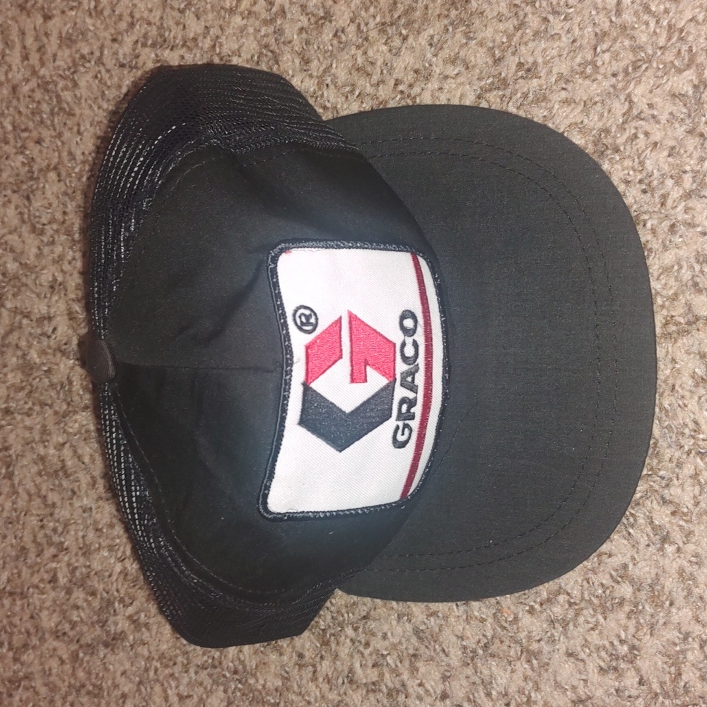 VINTAGE Graco Inc. Patch Navy Blue Mesh Snapback Hat Adjustable Trucker Cap